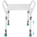 Shower Chair Seat with Arm for Inside Shower - Adjustable Shower Stool with Suction Feet for Seniors, Elderly, Handicap & Disabled-Adjustable Support Shower Bench