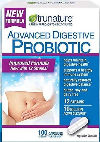 trunature Advanced Digestive Probiotic, 100 Capsules (2 Pack)