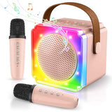 BAYSING Karaoke Machine for Kids, Portable Bluetooth Speaker with 2 Wireless Microphones, Mini Karaoke Machine with LED Light, Ideal Christmas, Birthday Toys Gift for 4, 5, 6, 7, 8, 9 Years Girl, Boy