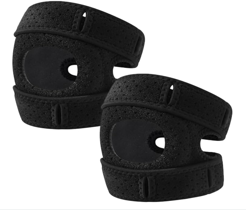 2Pcs Wellknee Knee Brace, Knee Brace for Women Men Adjustable Knees Support, Patellar Pad Realign Knee Joint, Adjustable Tendon Support Sleeve Brace, Knee Support for Running Hiking and Sports (Black,Large)