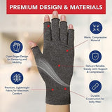 Doctor Developed Arthritis Gloves For Women & Men - Compression Fingerless Gloves - Compression Gloves For Pain Relief, Arthritic Joint Relief & Carpal Tunnel With Dr Handbook, 2 Pairs (M)