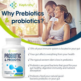 Keptrohy Probiotics for Women and Men, 300 Billion CFU Probiotics from 12 Strains Probiotic, Organic Prebiotics Blend, Shelf Stable Probiotic Supplement for Gut Immune & Digestive Health, 60 Capsules