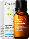Gya Labs Organic German Chamomile Essential Oil for Diffuser - German Chamomile Oil for Skin - German Chamomile Essential Oil for Hair & Soaps - Sweet, Herbaceous Scent - (0.34 fl oz)
