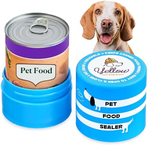 The Original Canned Dog Food Storage Container Patent Pending Reusable Airtight Can Cover Pet Food Sealer - Keeps Dog Food Can Fresh in the Fridge, Eliminates Odor, Easy to Use