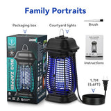 Bug Zapper Outdoor, Mosquito Trap for Indoors with Powerful 20W Bulb, Waterproof Fly Zapper, Electric Mosquito Killer for Home, Backyard, Patio (20, Volts)