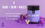 InnoSupps Hair + Skin + Nails Supplement | Vegan Collagen Booster | Biotin, B12, Horsetail Herb Powder | Stimulate Hair Growth, Revitalize Skin, Strengthen Nails | 60 Capsules