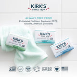 Kirk's Castile Bar Soap Clean Soap for Men, Women & Children | Premium Coconut Oil | Sensitive Skin Formula, Vegan | Fragrance-Free/Unscented | 4 oz. Bars - 18 Pack