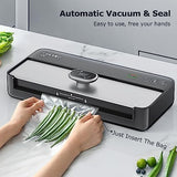 FRESKO Upgraded Fully Automatic Vacuum Sealer, Hands-Free Food Vacuum Sealer without Flipping the Lid, Easy-to-Use Touch Operation with Visual Progress Bar, ETL Certified (Silver)