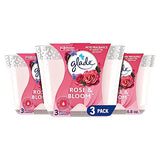 Glade Scented 3-Wick Candle Jar, Rose & Bloom, Fragrance Infused with Essential Oils, 6.8 oz, 3 Count