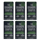 The Grandpa Soap Company Pine Tar Bar Soap for Men- Made With 100% Plant-Based Pine Tar Oil, 3 in 1 Cleanser Deodorizer and Moisturizer, Dermatologist Tested, Safe for Sensitive Skin, 3.25 Oz, 6 Pack