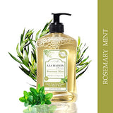 A LA MAISON Liquid Soap, Rosemary Mint - Uses: Hand and Body, Triple Milled, Essential Oils, Biodegradable, Plant Based, Vegan, Cruelty-Free, Alcohol & Paraben Free (16.9 oz, 3 Pack)