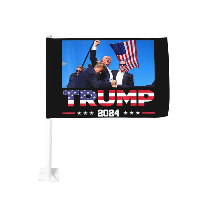 Generic Trump 2024 Car Flag Double Sided Printing Window Clip Flag Car Decoration Banner Outdoor Flags 12x18 Inch, Black