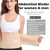 Funcy Women/Men Abdominal Binder for Post Surgery, Postpartum Belly Band for Postpartum Moms, Optimal Support for Rapid Recovery (Beige, Medium)