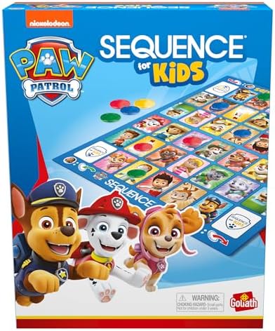 Paw Patrol Sequence for Kids | Easy to Play Matching Game of 4-in-A-Row Featuring Paw Patrol Characters | 2-4 Players, Ages 3+