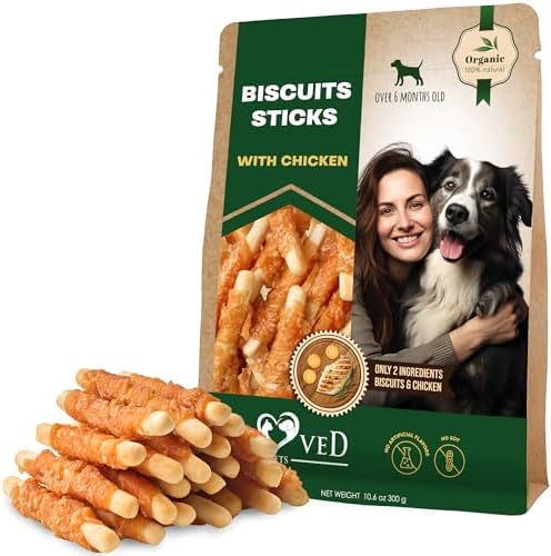 Dog Treats Biscuits Sticks Chicken Wrapped Human Grade Meat 11 oz - Natural Dried Snacks Rawhide - Free & Grain Free Long Lasting Chews for Large & Small Dogs - Best for Training & Healthy Teeth