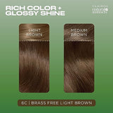 Clairol Natural Instincts Demi-Permanent Hair Dye, 6C Light Brown Hair Color, Pack of 3