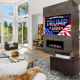 Trump 2024 Flag 3x5 FT President Trump Flag Take America Back Banner Indoor Outdoor Double Sided 3 Ply With Vivid Patriotic Colors Design UV & Fade Resistant 2 Brass Grommets