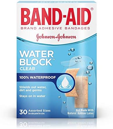 BAND-AID Bandages Water Block Plus Clear Assorted Sizes 30 Each (Pack of 2)