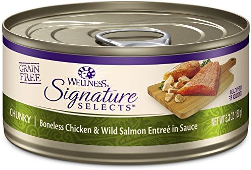 Wellness CORE Grain-Free Signature Selects Wet Cat Food, Natural Pet Food Made with Real Meat (Chunky Chicken & Salmon, 5.3-Ounce, Pack Of 12)