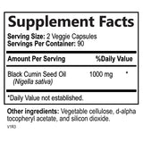 Black Seed Oil Capsules 1000mg - Vegan Cold-Pressed Nigella Sativa Black Seed Oil, Nature's Pure Black Cumin Seed Oil for Immune, Hair and Brain Support, Non-GMO - 180 Capsules