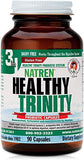 Natren Healthy Trinity Probiotics Supplement - 90 Dairy and Gluten Free Gel Capsules - Improve Gut and Digestive Health, 30 Billion CFU - Lactobacillus Acidophilus, Bifidobacterium, Bulgaricus