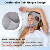 Forzacx Anti Snoring Chin Strap - Light Breathable Cpap Chin Strap Snoring Solution, Comfortable Chin Portion Widen Softer, Efficient Reduce Snoring, Adjustabl Sleep Chin Strap for Men Women - Grey