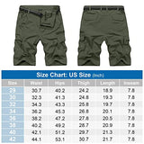 Jessie Kidden Mens Outdoor Casual Expandable Waist Lightweight Water Resistant Quick Dry Fishing Hiking Shorts #6222-Army green,30