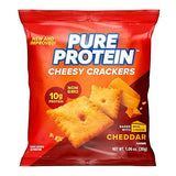 Pure Protein Cheesy Crackers, Cheddar, High Protein Snack, 10G Protein, 1.06 Oz (Pack of 12)