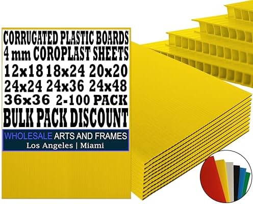 Corrugated Plastic Board 36x36 25 Pack Yellow Coroplast Sheets 36x36 Plastic Corrugated Board, Plastic Cardboard, 36x36 Plastic Sign Boards, Corrugated Plastic Sheet, Corrugated Plastic Poster Board