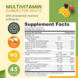 SHIFAA NUTRITION Halal Multivitamins for Adults | 90 Gummies, 45 Days Supply | Non-GMO & Vegetarian | Gluten Gelatin Peanuts Free | w/All Essential Vitamins: Folic Acid, Zinc, C A D E B6 B12 Biotin