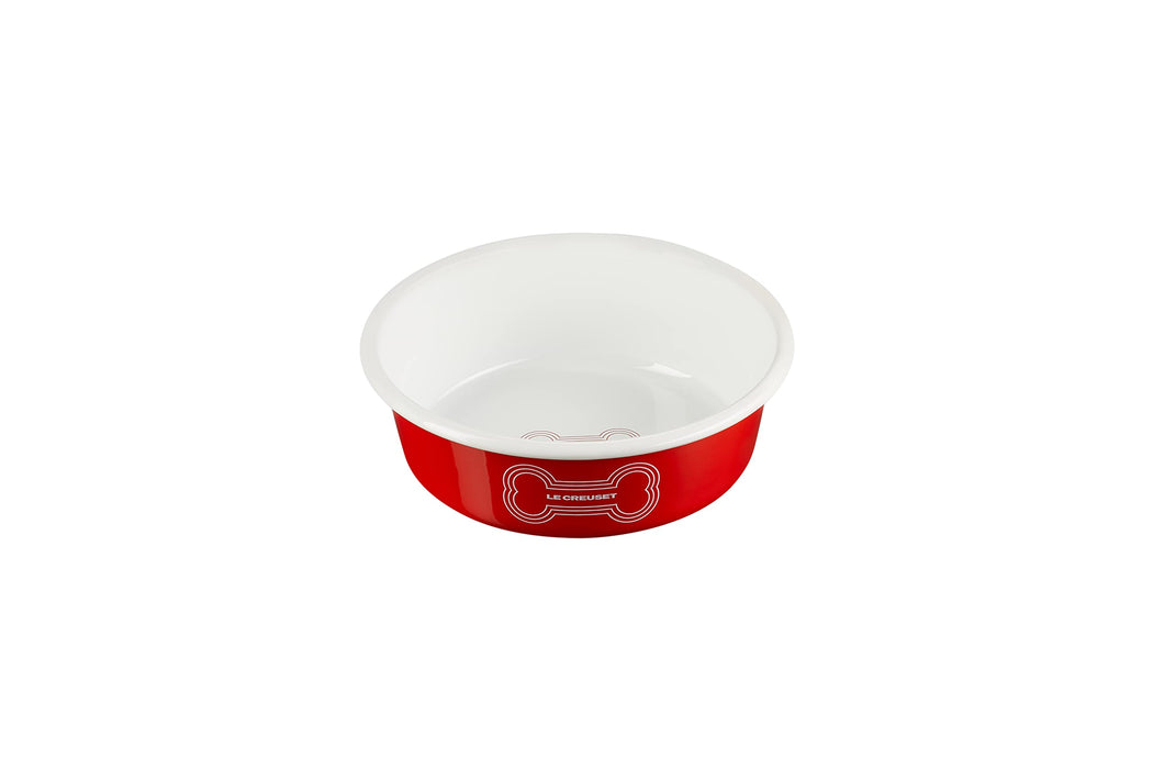 Le Creuset Enamel on Steel Medium Dog Bowl, 4 Cups, Red