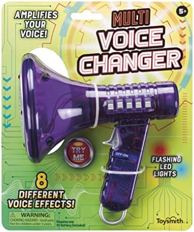 Toysmith Tech Gear Multi Voice Changer – Amplifies Voice with 8 Fun Effects, Fun Toy or Gift for Kids Ages 5+- Christmas Gifts, Stocking Stuffer, 6.5”, Colors May Vary