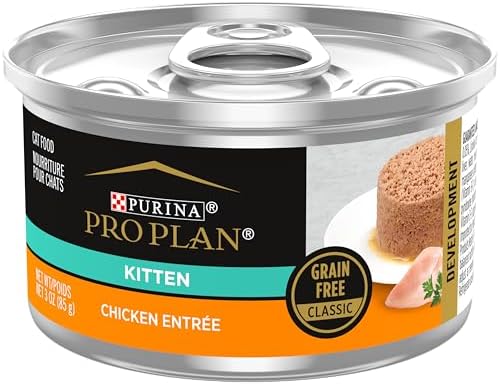 Purina Pro Plan Grain Free Pate Wet Kitten Food, Chicken Entree - (Pack of 24) 3 oz. Pull-Top Cans