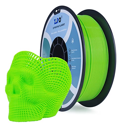 ZIRO Fluorescence PLA Filament 1.75mm, Luminous ONLY by UV Light, Glow Effect 3D Printer Filament PLA,1KG/2.2lbs Spool, Dimensional Accuracy +/- 0.03mm, Fit for Most FDM 3D Printers, Fluo Green