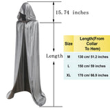 Unisex Christmas Hooded Cloak Full Length Halloween Costume Party Cape Grey