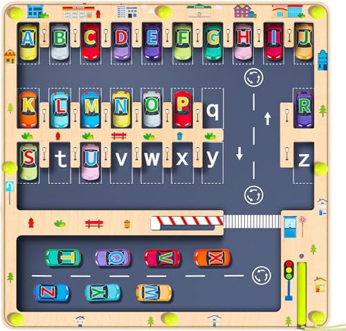 Magnetic Alphabet Maze Letter Puzzle, Montessori Toddler Travel Toys for Boys Girls 3 4 5 Years Old, Alphabet Learning Letter Toddlers Puzzle Board, Sensory Toys Birthday Gifts for Toddlers