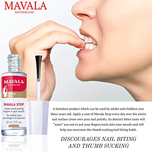 Mavala Stop Deterrent Nail Polish Treatment | Nail Care to Help Stop Putting Fingers In Your Mouth | Bitter Taste | Easy Application | For Ages 3+ | 0.3 Fl Oz