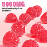 Creatine Monohydrate Gummies 5000mg for Men & Women, Gomitas de Creatina 5g Creatine Monohydrate, 0g Sugar Chewables Creatine Pre-Work Out for Muscle Strength, Vegan, Strawberry Flavor, 120 Count