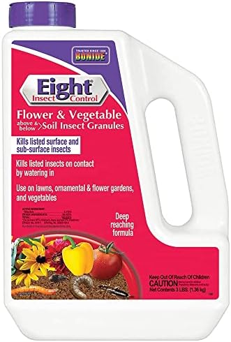 Bonide Eight Insect Control Flower & Vegetable Garden Soil Insect Granules, 3 lbs. Ready-to-Use Insecticide for Outdoors