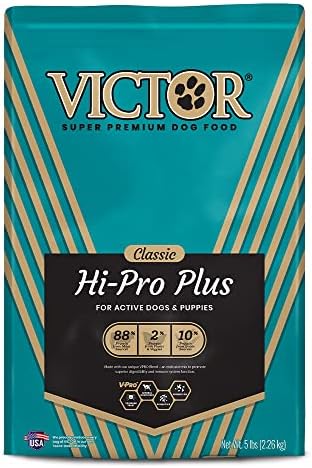 VICTOR Super Premium Dog Food – Hi-Pro Plus Dry Dog Food – 30% Protein, Gluten Free - for High Energy and Active Dogs & Puppies, 5lbs