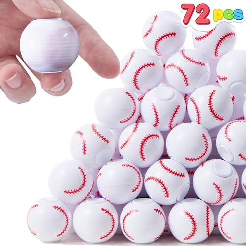 JOYIN 72 Pack Baseball Fidget Spinners for Kids, Baseball Party Favors, Fidget Toys Bulk, Stress Balls, Goodie Bags Stuffers for Birthday Party, Treasure Box Toys for Classroom