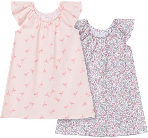 Gerber Baby Toddler Girls' 2-Pack Flame Resistant Nightgowns, Flamingoes, 2T