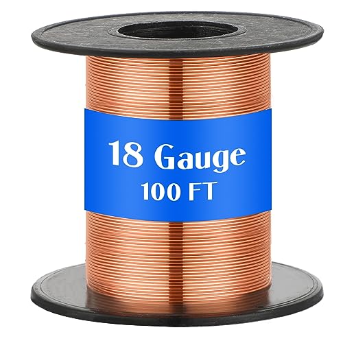 Therwen 100ft 18 Gauge Copper Wire for Gardening, Electroculture, Bonsai, Jewelry Making Beading DIY Craft Pure Bare Copper Wire Spool (0.039'' Diameter)