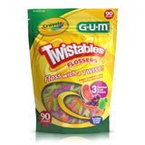 GUM Crayola Twistables Kids Flossers with Fluoride - Designed for Little Hands - Three Fun Fruit Flavors - Easy to Use Kids Floss Picks for Children Ages 3+, 90 ct (4pk)