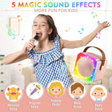 BAYSING Karaoke Machine for Kids, Portable Bluetooth Speaker with 2 Wireless Microphones, Mini Karaoke Machine with LED Light, Ideal Christmas, Birthday Toys Gift for 4, 5, 6, 7, 8, 9 Years Girl, Boy