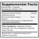 Bravado Labs Artemisinin - Premium Sweet Wormwood (Artemisia Annua) Herb Extract Made in USA - 120 All Natural, Non GMO, Vegan Capsules (100mg)