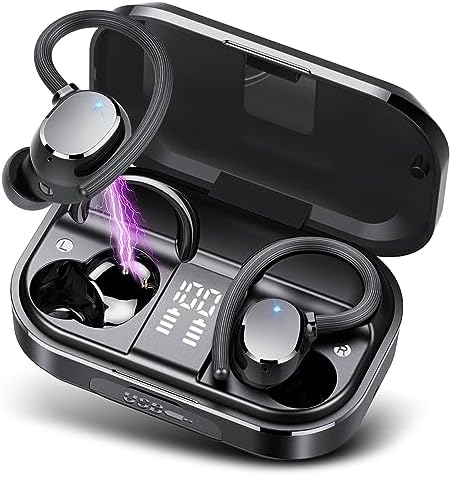 Wireless Earbuds Bluetooth Headphones 120hrs Playtime HiFi Stereo Wireless Headphones with HD Mic Deep Bass Wireless Earphones with Dual LED Display USB-C IP7 Waterproof Earbuds for Running Sports