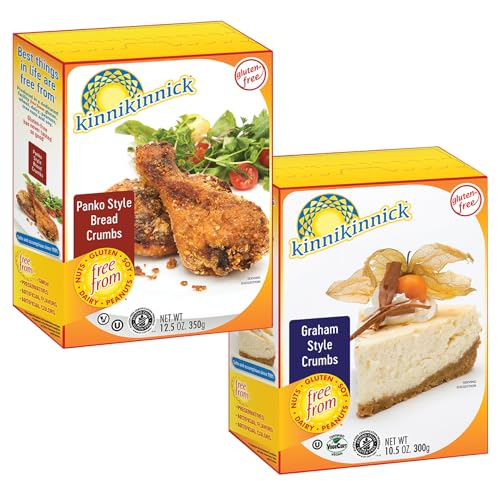 Kinnikinnick Crumb Variety Pack - Graham Style Crumbs and Panko Style Bread Crumbs - Gluten Free, Allergy Friendly Vegan Bread Crumbs - 2 Pack, 1 of Each