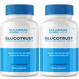 (2 Pack) Glucotrust Capsules - Gluco Trust Supplement Pills Reviews Advanced Gluctrust Tablets Balance Max Formula Complex Blend Edge (120 Capsules)