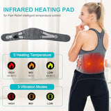 Cordless Heating Pad for Back Pain Relief, Lumbar Massaager with Heat, Heated Back Belt Abdomen Warmer Lumbar Support, Rechargeable Heating Massage Belt Back Support Belt